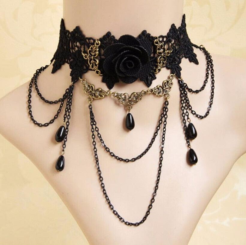 Gothic Black Lace Choker Collection 13