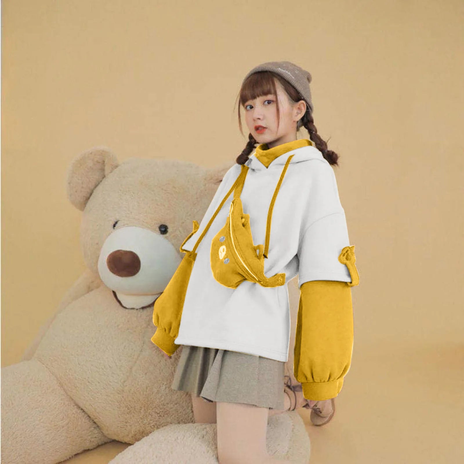 Bear Hoodie Collection - Gold / S Apparel - Femboy Fatale