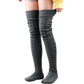 Wooly Winter Pattern Thigh High Stockings - Dark Gray / 105cm Apparel - Femboy Fatale