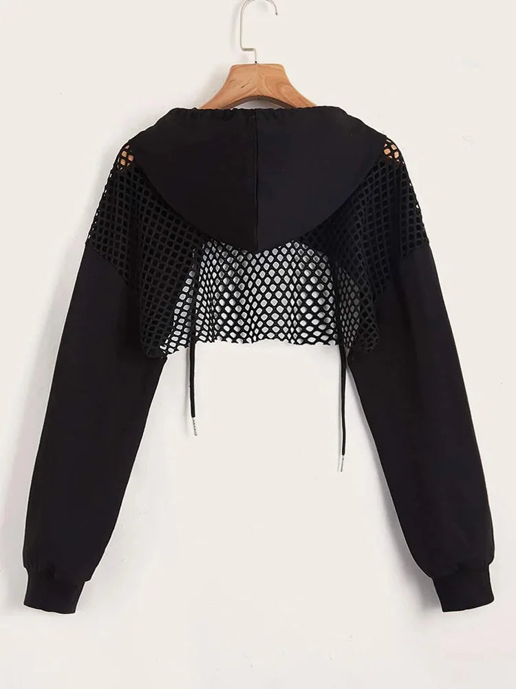 Ultra Cropped Mesh Hoodie
