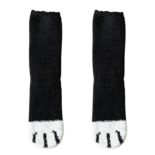 Kawaii Cat Paw Print Plush Socks - A Clothing Accessories - Femboy Fatale