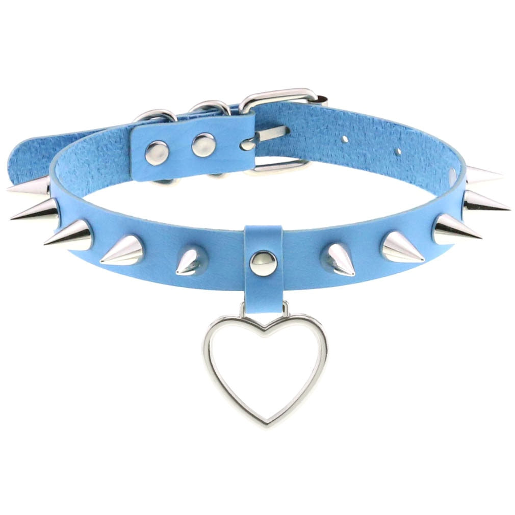 Harajuku Sky Blue Leather Choker Collection - 11 Apparel - Femboy Fatale