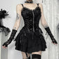 Goth Cross Layered Mini Skirt