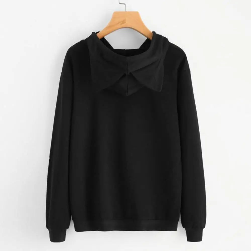 Sleepy Cat Ears Printed Hoodie