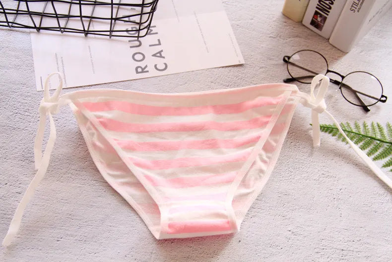 Striped Bikini Bottoms - Pink - Femboy Fatale