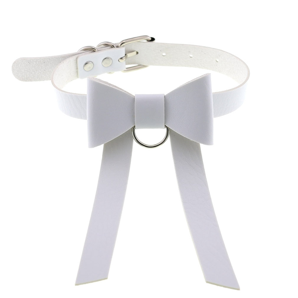 Harajuku White Leather Choker Collection - 21 Apparel - Femboy Fatale