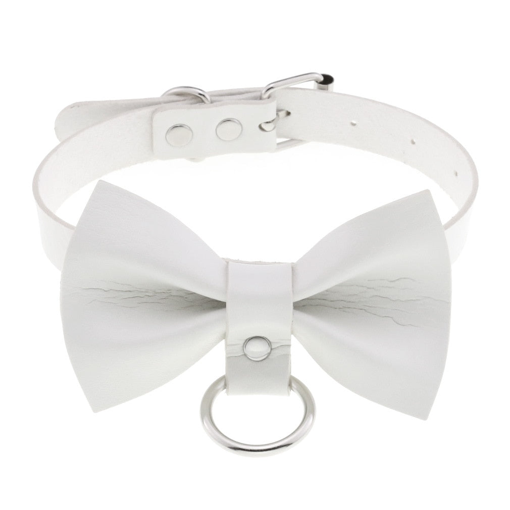 Harajuku White Leather Choker Collection - Apparel - Femboy Fatale