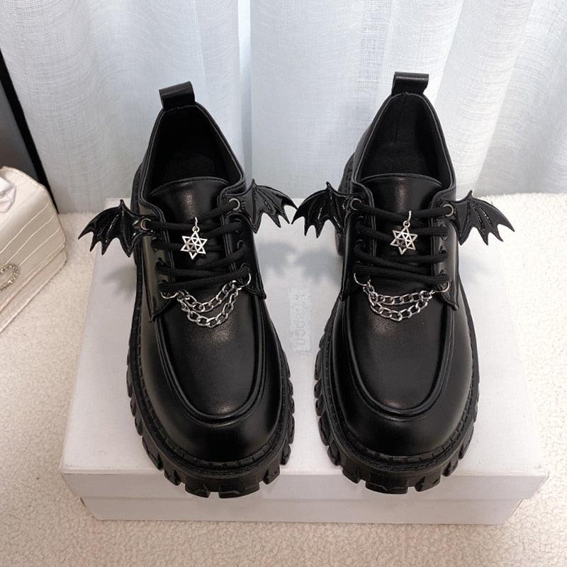 Gothic Lolita School Pumps - Matte Gothic / 35 Shoes - Femboy Fatale