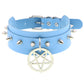 Harajuku Sky Blue Leather Choker Collection - 33 Apparel - Femboy Fatale