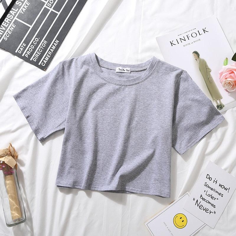 Loose Crop Top Collection - Gray / S Shirt - Femboy Fatale