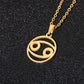 Zodiac Symbol Necklace - Cancer Gold Necklace - Femboy Fatale