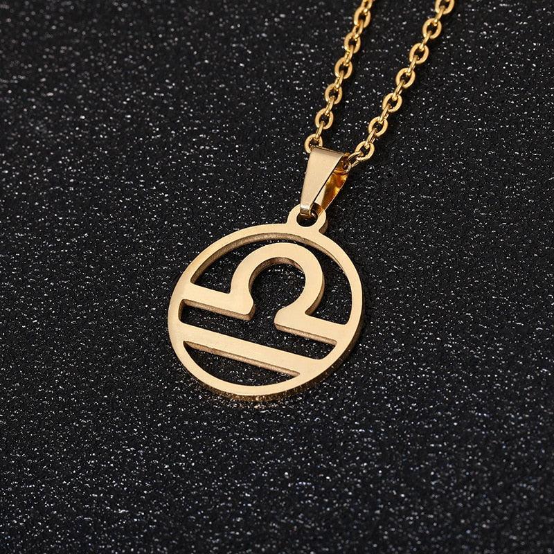 Zodiac Symbol Necklace - Libra Gold Necklace - Femboy Fatale
