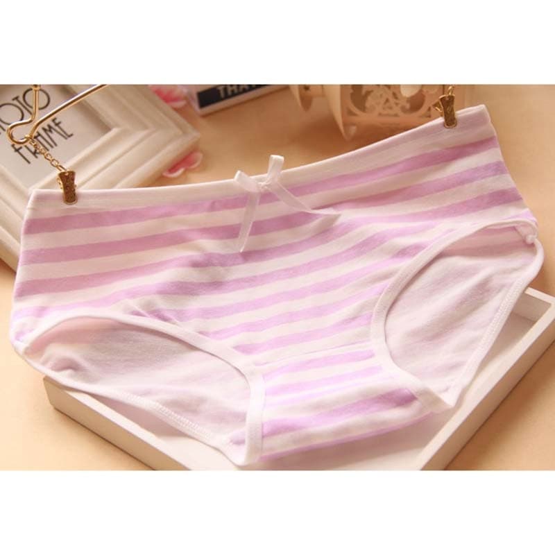 Cute Striped Ribbon Panties - Purple Underwear - Femboy Fatale