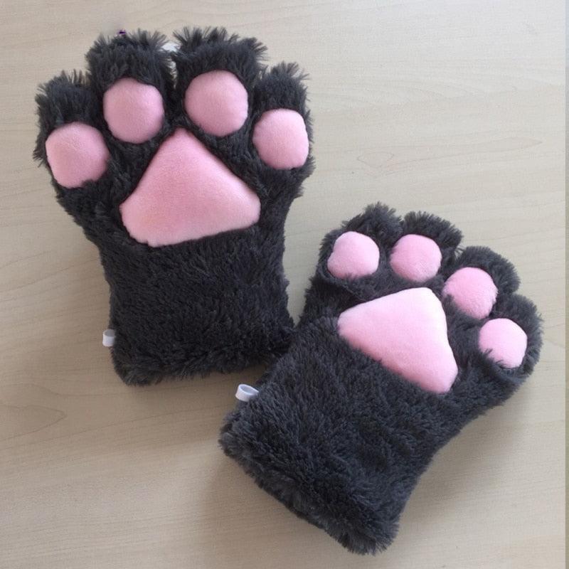 Cat Paw Mitten - Charcoal Gloves - Femboy Fatale