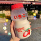 480ml Yakult Fruit Water Bottles - 400-500ml / Frosted Strawberry Water Bottle - Femboy Fatale