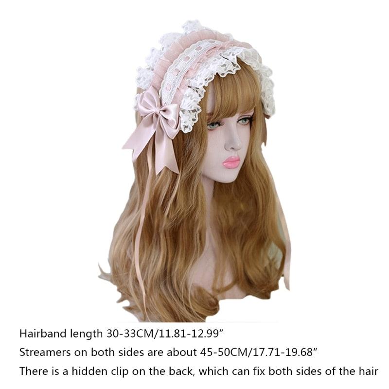 Lace Maiden Headband with Ribbons - Femboy Fatale