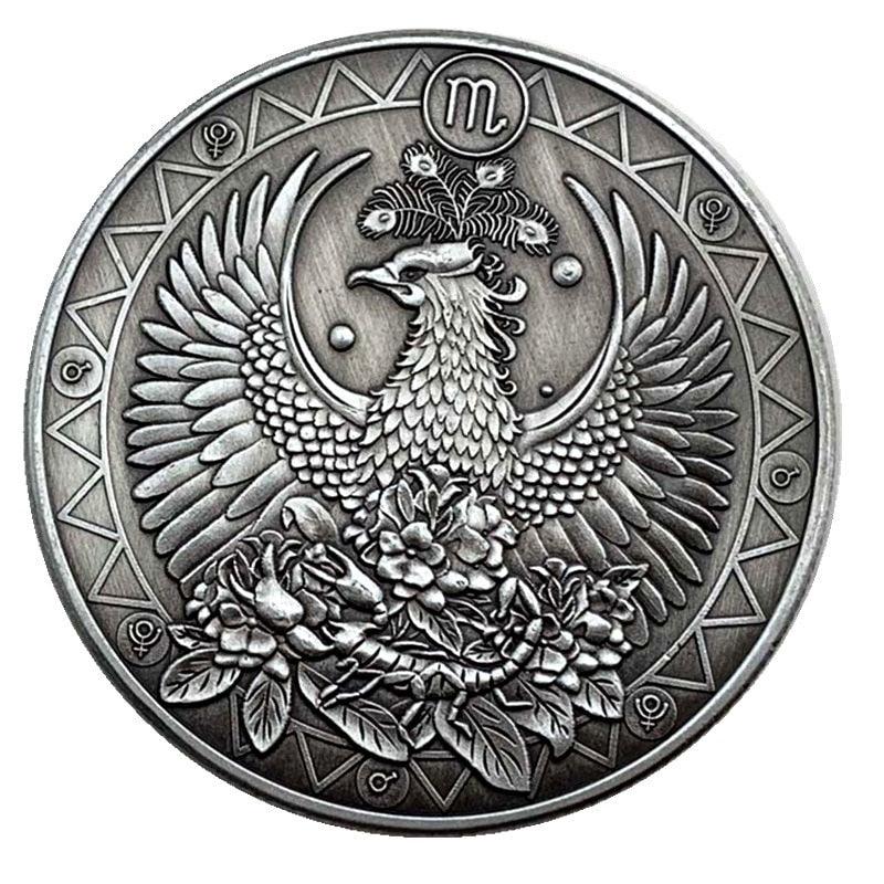 Zodiac Commemorative Silver Plated Coin Collection - Scorpio Coin - Femboy Fatale