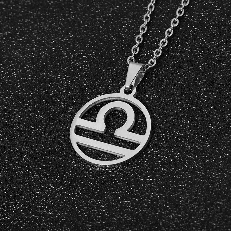 Zodiac Symbol Necklace - Libra Silver Necklace - Femboy Fatale