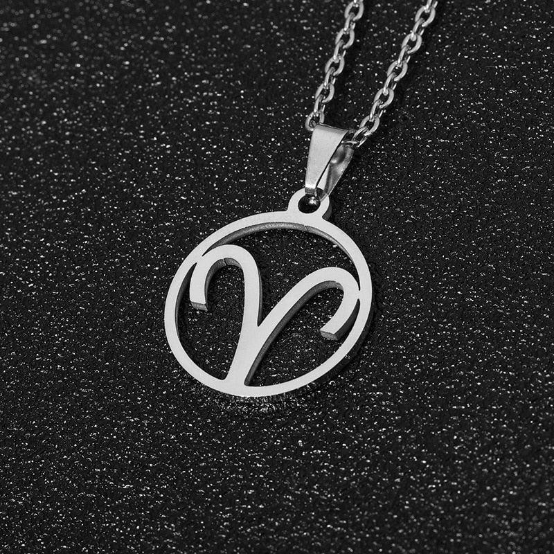 Zodiac Symbol Necklace - Aries Silver Necklace - Femboy Fatale
