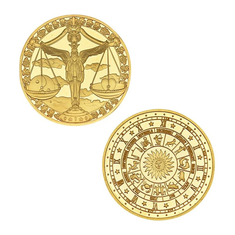 Zodiac Commemorative Gold Plated Coin Collection - Libra Coin - Femboy Fatale