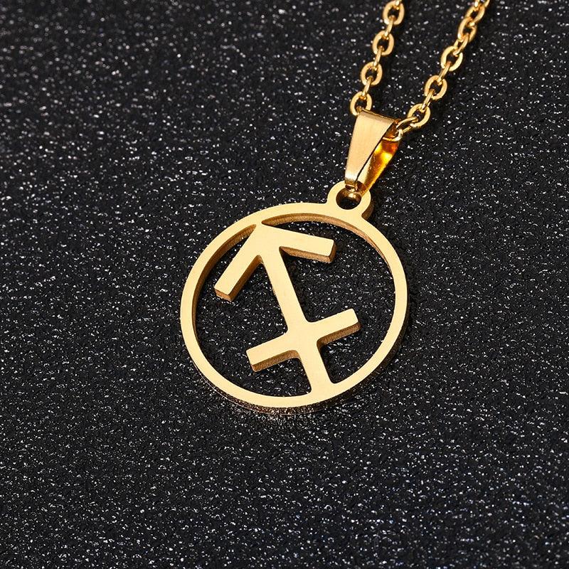 Zodiac Symbol Necklace - Sagittarius Gold Necklace - Femboy Fatale