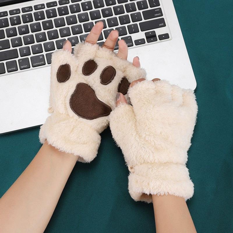 Cat Paw Gloves - Beige Gloves - Femboy Fatale