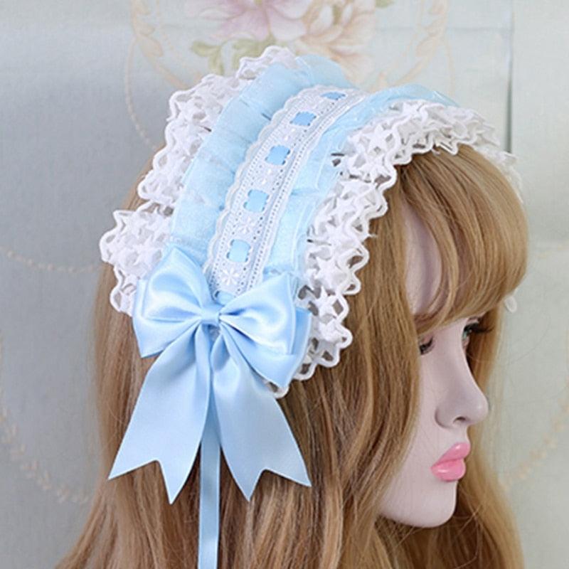 Lace Maiden Headband with Ribbons - Femboy Fatale