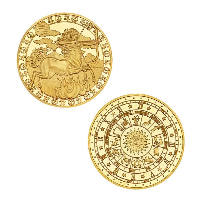 Zodiac Commemorative Gold Plated Coin Collection - Sagittarius Coin - Femboy Fatale