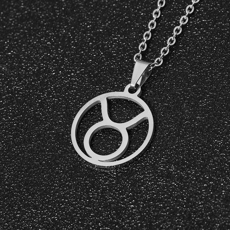 Zodiac Symbol Necklace - Taurus Silver Necklace - Femboy Fatale