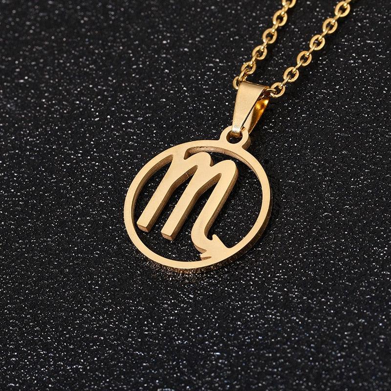 Zodiac Symbol Necklace - Scorpio Gold Necklace - Femboy Fatale