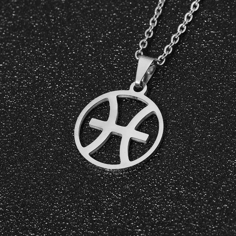 Zodiac Symbol Necklace - Pisces Silver Necklace - Femboy Fatale