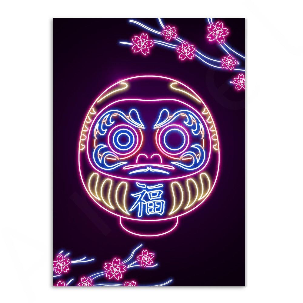 Various Neon Style Canvas Posters [Large Prints] - 40x60cm / Daruma Doll - Femboy Fatale