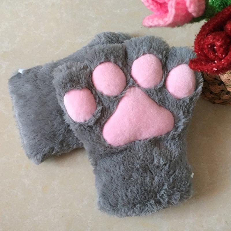Cat Paw Mitten - Gray Gloves - Femboy Fatale