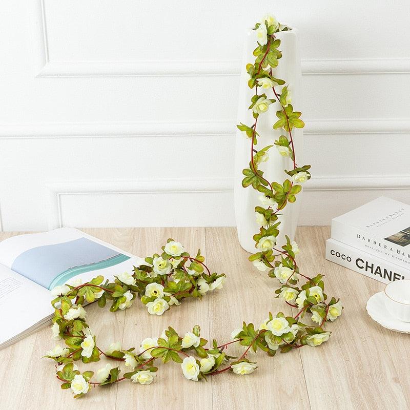 250cm Vines with Flowers - Beige Artificial Plant - Femboy Fatale