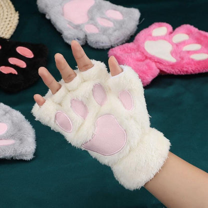 Cat Paw Gloves - White Gloves - Femboy Fatale
