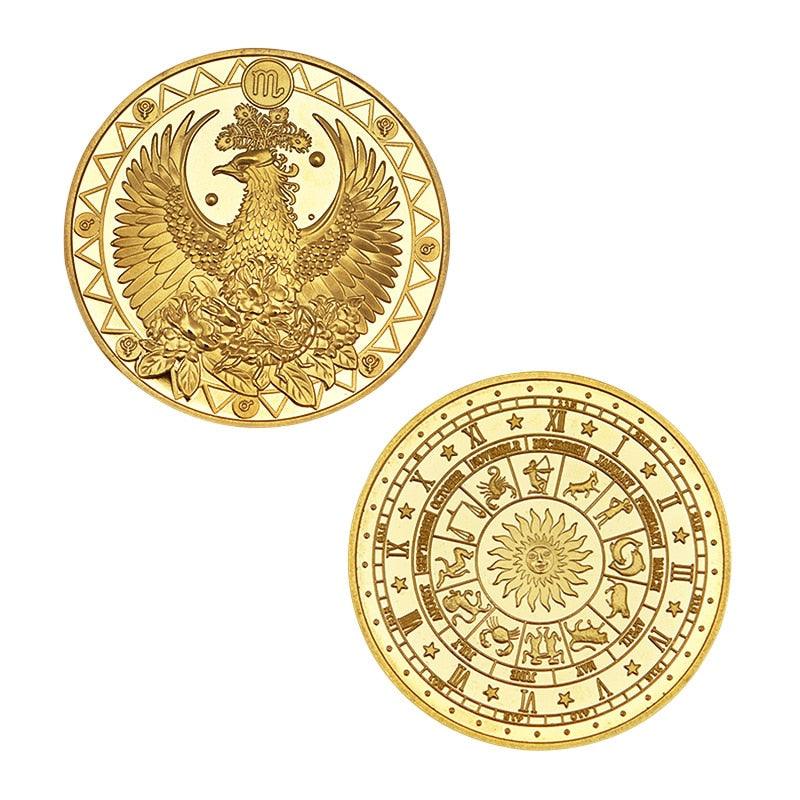 Zodiac Commemorative Gold Plated Coin Collection - Scorpio Coin - Femboy Fatale