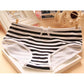 Cute Striped Ribbon Panties - Black Underwear - Femboy Fatale
