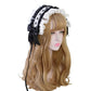 Lace Maiden Headband with Ribbons - Black - Femboy Fatale