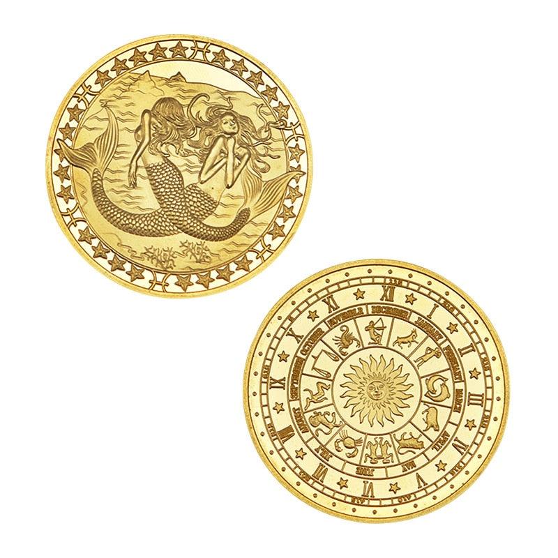 Zodiac Commemorative Gold Plated Coin Collection - Pisces Coin - Femboy Fatale