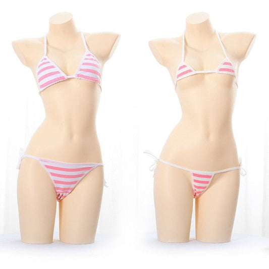Japanese Kawaii Striped Bikini Collection - apparel - Femboy Fatale