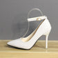 Closed Toe Stilettos 10cm Heels - White / 3 - Femboy Fatale