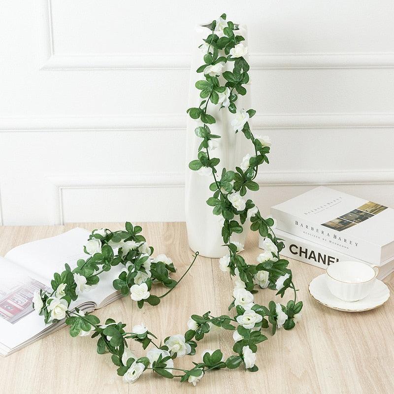 250cm Vines with Flowers - White Artificial Plant - Femboy Fatale
