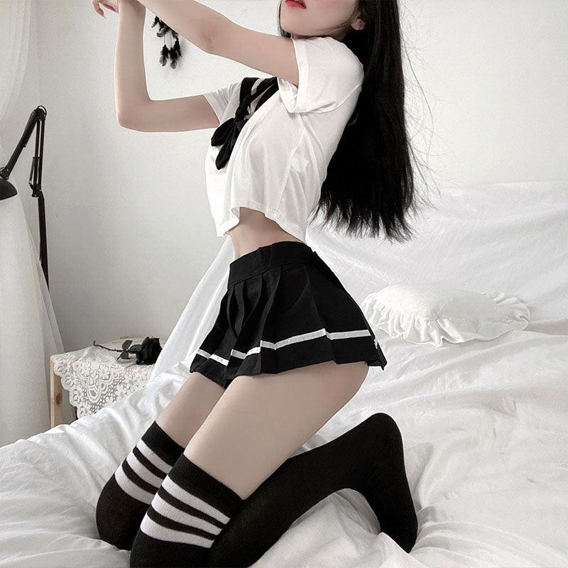 Japanese School Uniform w/ Short Skirt - Costume - Femboy Fatale