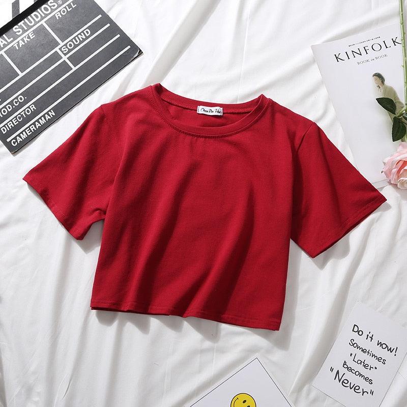 Loose Crop Top Collection - Burgundy / S Shirt - Femboy Fatale