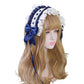 Lace Maiden Headband with Ribbons - Dark Blue - Femboy Fatale