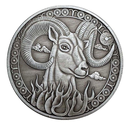 Zodiac Commemorative Silver Plated Coin Collection - Aries Coin - Femboy Fatale