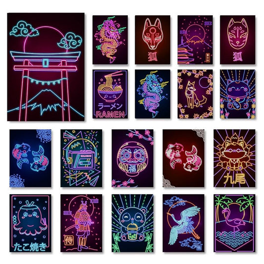 Various Neon Style Canvas Posters [Small Prints] - Femboy Fatale