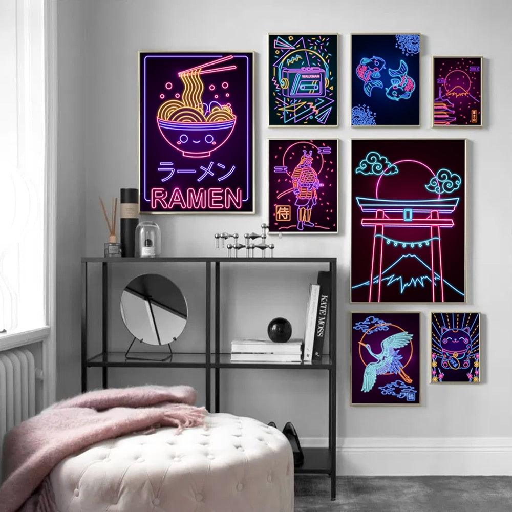 Various Neon Style Canvas Posters [Large Prints] - Femboy Fatale