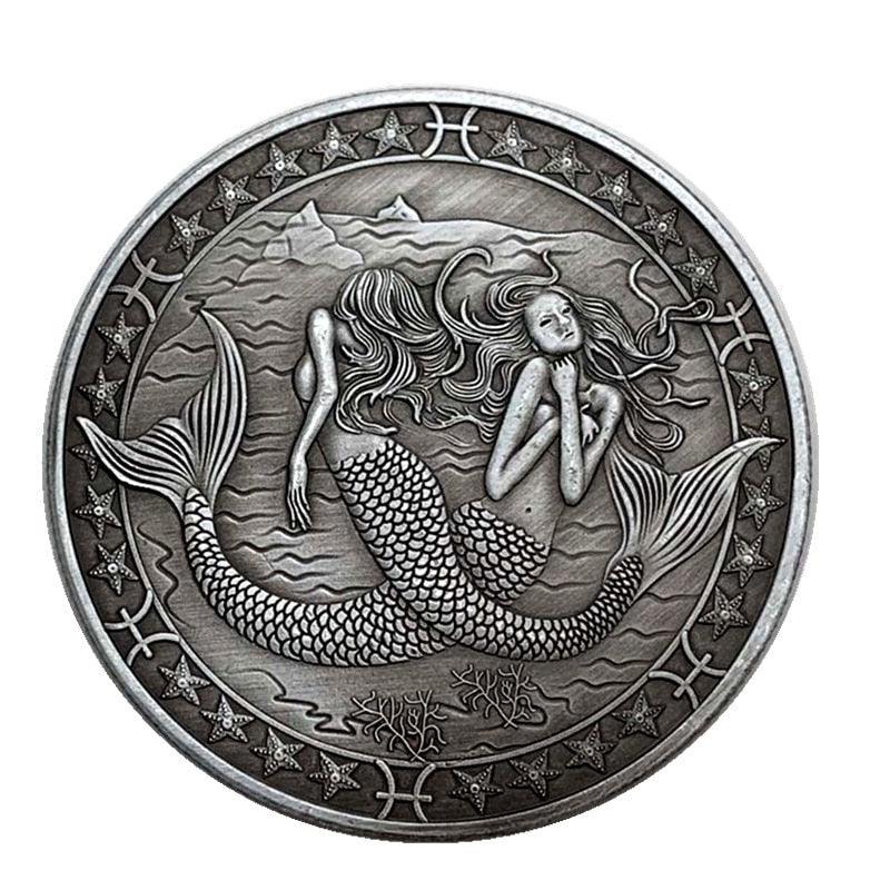 Zodiac Commemorative Silver Plated Coin Collection - Pisces Coin - Femboy Fatale
