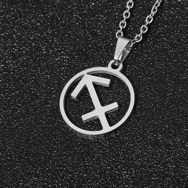 Zodiac Symbol Necklace - Sagittarius Silver Necklace - Femboy Fatale